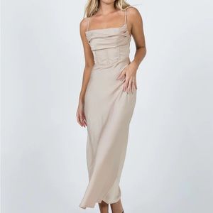 Princess Polly Lillie midi dress beige size 12